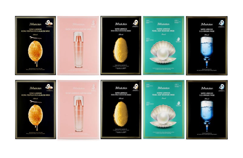 JMsolution JM solution Best 5 Combo Mask Sheet Pack of 10, Aurora, Cocoon, SOS, Marine, Propolis, JMSOLUTION - Image 1